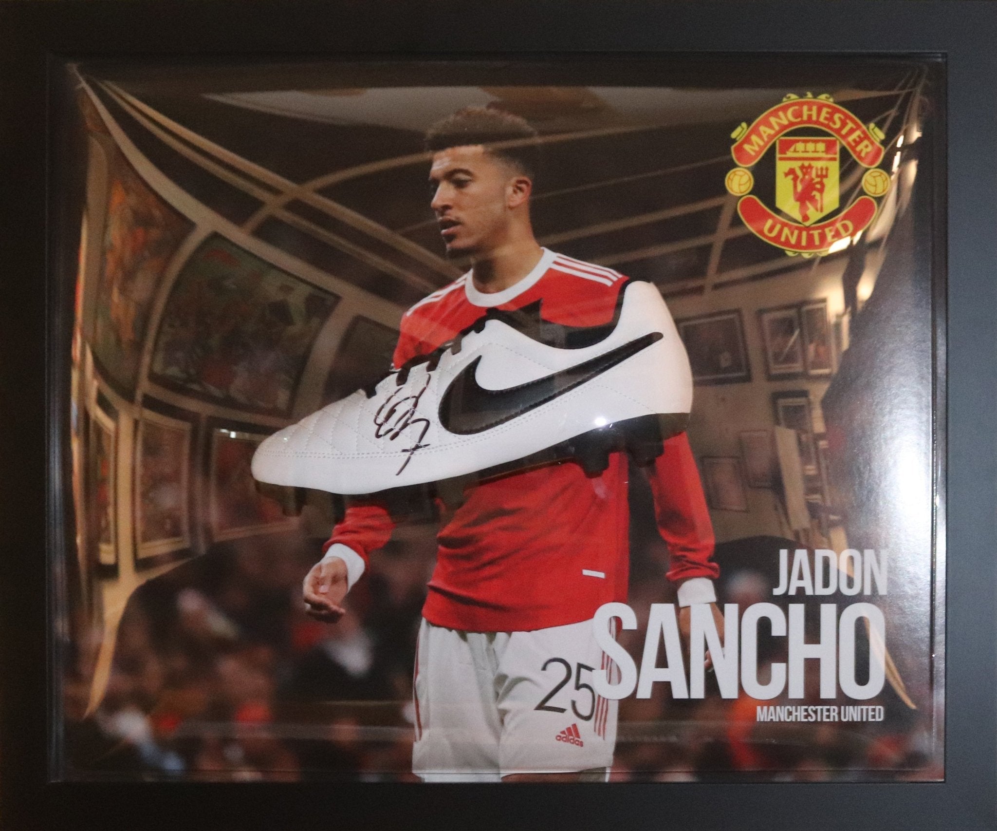 Sancho Signed Man United Boot Framed Display - Memorabilia Framers Shop